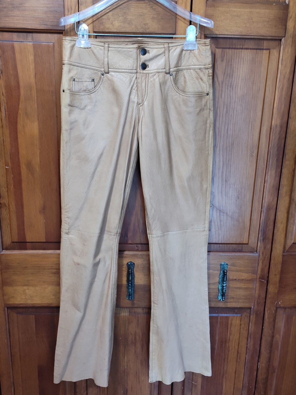 Women’s Tan Genuine Leather Pants